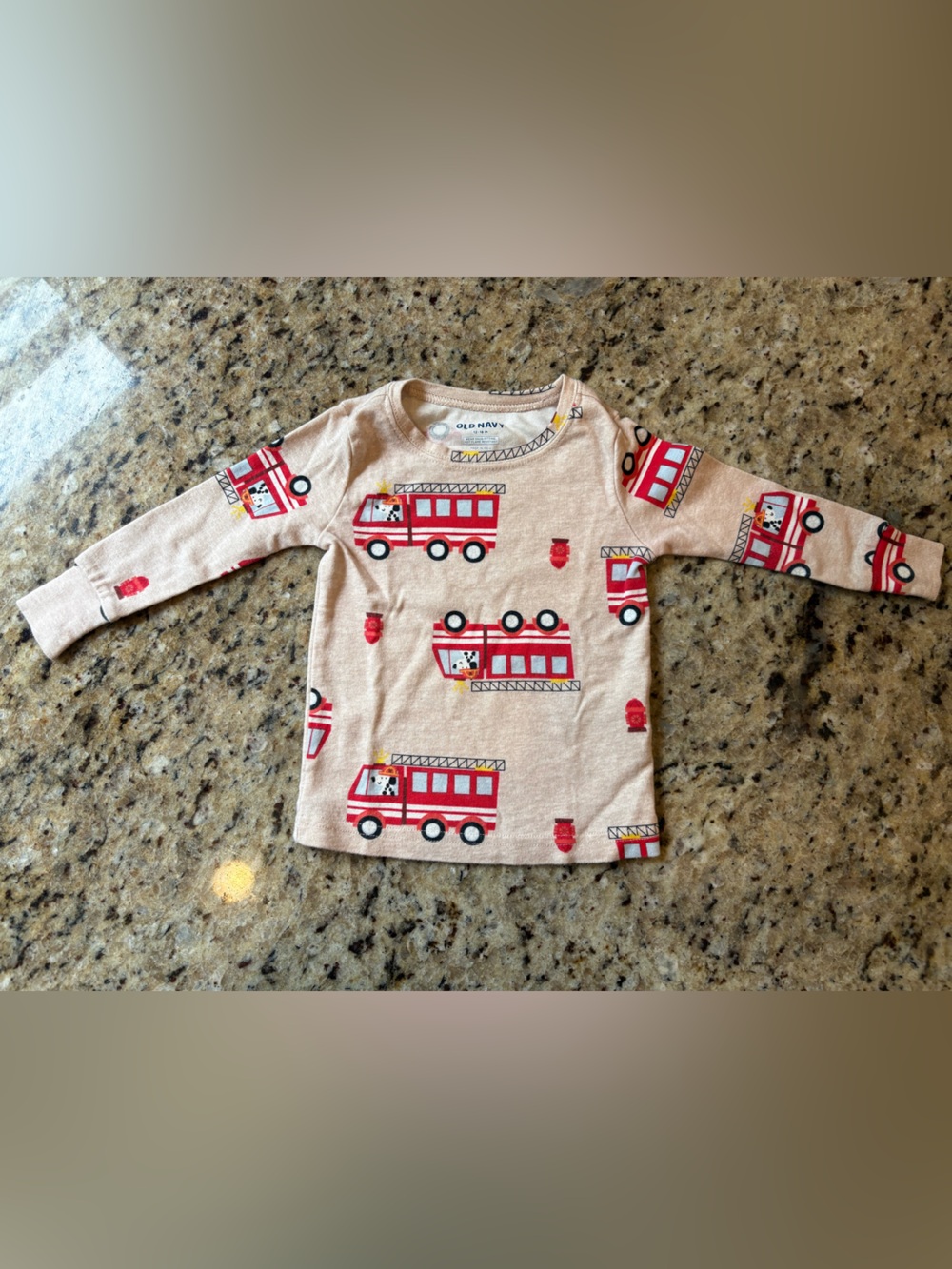 Old Navy Baby Firetruck Long-Sleeve Tee and Pants PJs- 12-18 Months Boy